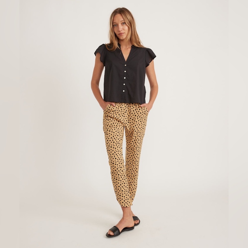 Marine Layer Allison Pant in Cheetah. Pockets. Stretch waist. Size XL